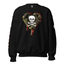 Load image into Gallery viewer, Camo Red SkullHeart Drips Unisex Sweatshirt
