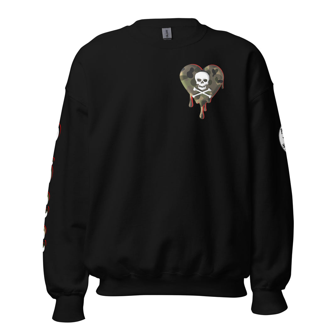 Camo Red SkullHeart Drips C Unisex Sweatshirt