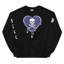 Load image into Gallery viewer, Skull Blue heart dripsUnisex Sweatshirt
