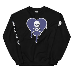 Skull Blue heart dripsUnisex Sweatshirt