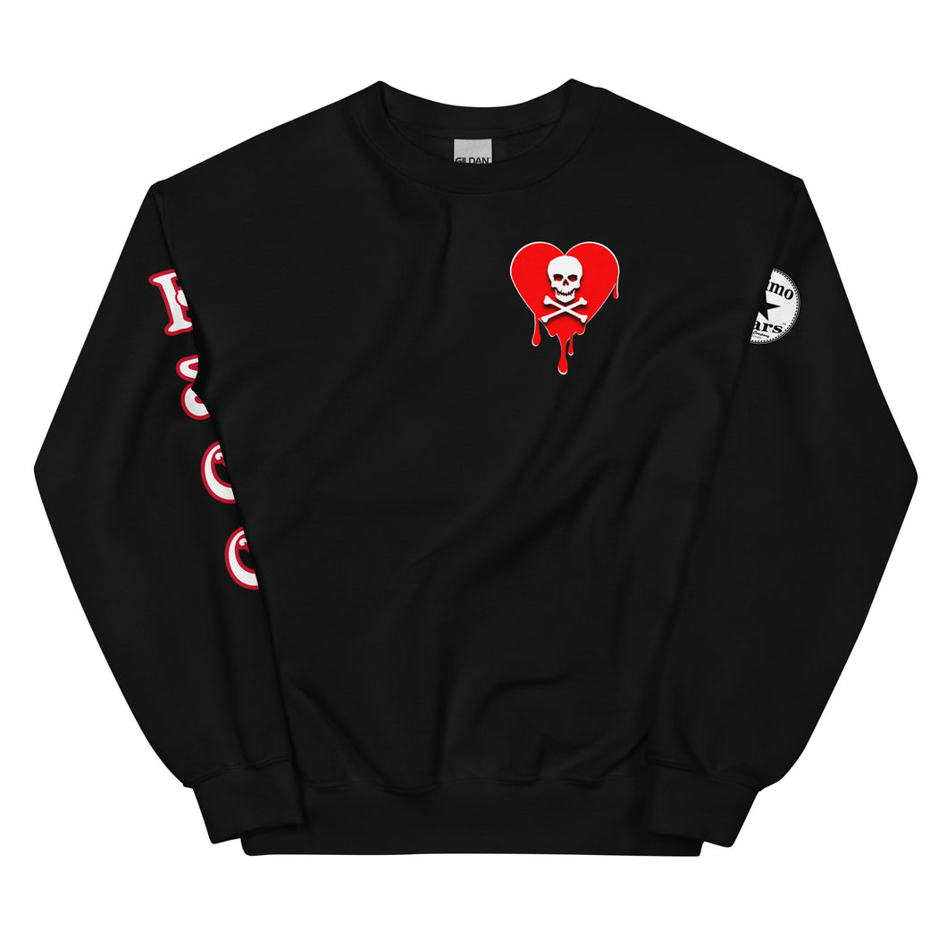 Skull red heart drips Unisex Sweatshirt