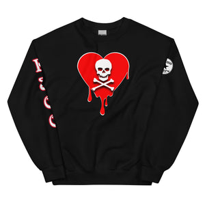 Skull Red heart drips Unisex Sweatshirt