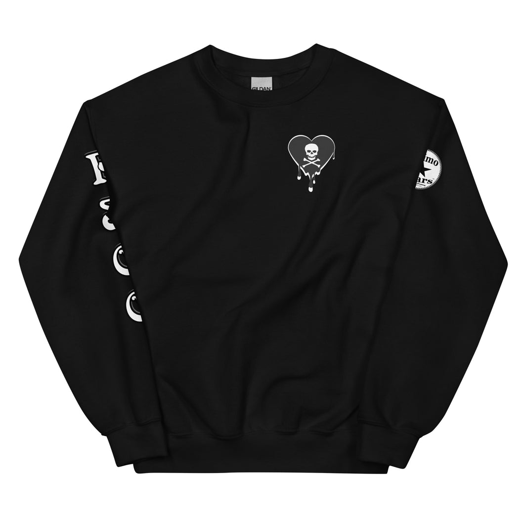 Skull Heart Drips BW C Unisex Sweatshirt