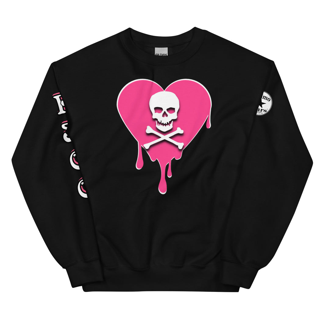 Skull Pink Heart Sweatshirtrt Drips Unisex