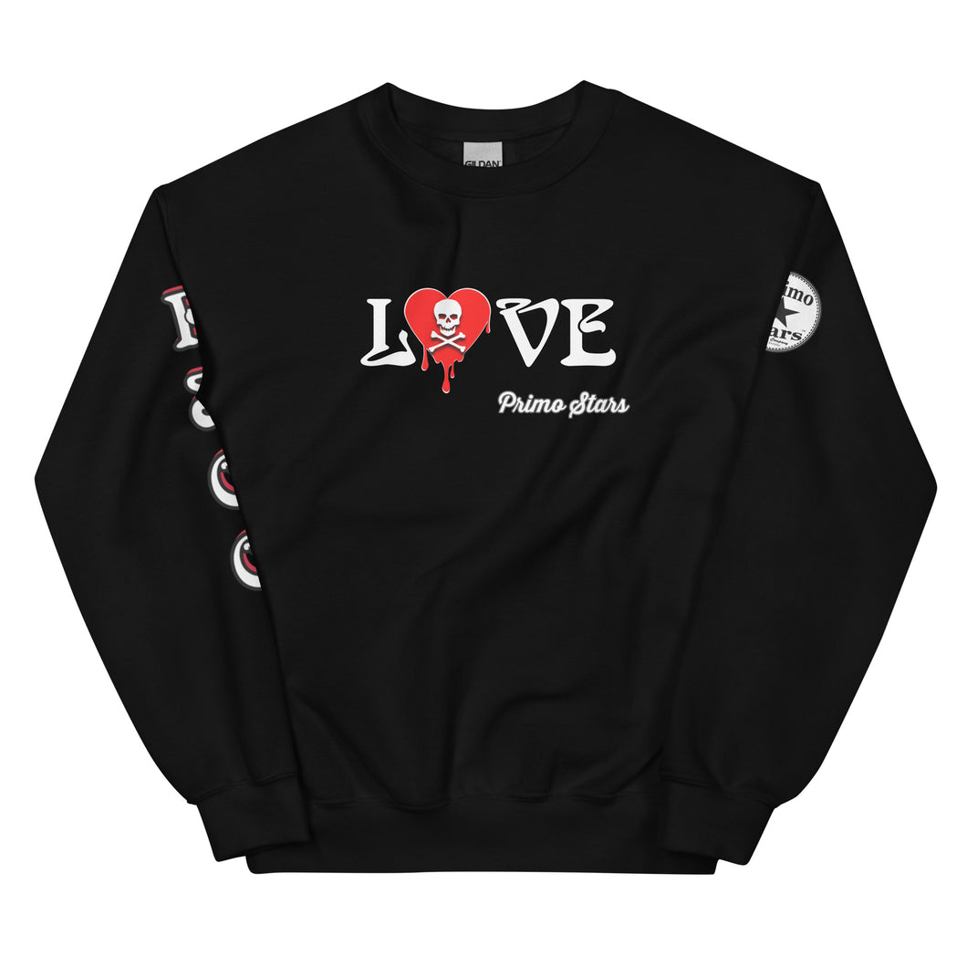 Love Skull Red Heart Drips Unisex Sweatshirt