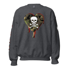 Load image into Gallery viewer, Camo Red SkullHeart Drips Unisex Sweatshirt

