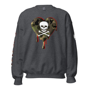 Camo Red SkullHeart Drips Unisex Sweatshirt