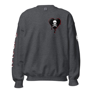 Black w/red Skullheart drips C Unisex Sweatshirt