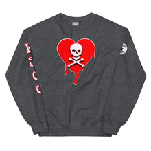 Load image into Gallery viewer, Skull Red heart drips Unisex Sweatshirt
