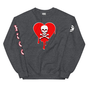 Skull Red heart drips Unisex Sweatshirt