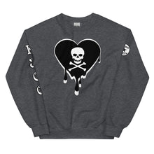 Load image into Gallery viewer, Skull Heart Drips BW Unisex Sweatshirt
