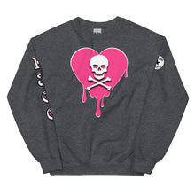 Load image into Gallery viewer, Skull Pink Heart Sweatshirtrt Drips Unisex

