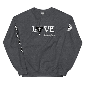 Love Skull Heart Drips BW Unisex Sweatshirt