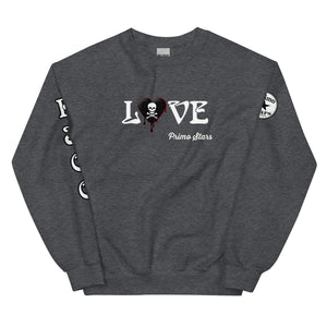 Love Skull Heart Drips B w/Red Unisex Sweatshirt