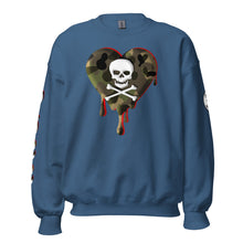 Load image into Gallery viewer, Camo Red SkullHeart Drips Unisex Sweatshirt

