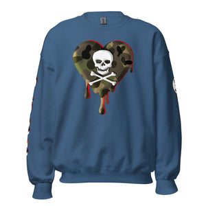 Camo Red SkullHeart Drips Unisex Sweatshirt