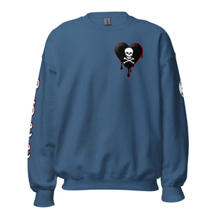 Black w/red Skullheart drips C Unisex Sweatshirt
