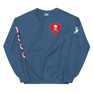 Skull red heart drips Unisex Sweatshirt