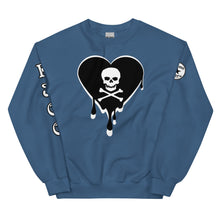 Load image into Gallery viewer, Skull Heart Drips BW Unisex Sweatshirt
