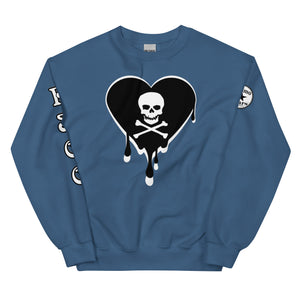 Skull Heart Drips BW Unisex Sweatshirt