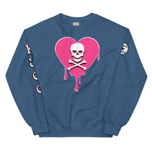 Load image into Gallery viewer, Skull Pink Heart Sweatshirtrt Drips Unisex
