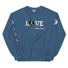 Load image into Gallery viewer, Love Skull Heart Drips BW Unisex Sweatshirt
