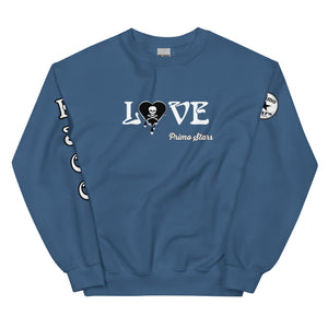 Love Skull Heart Drips BW Unisex Sweatshirt