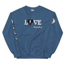 Load image into Gallery viewer, Love Skull Heart Drips B w/Red Unisex Sweatshirt
