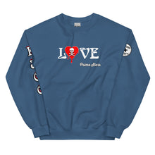 Load image into Gallery viewer, Love Skull Red Heart Drips Unisex Sweatshirt
