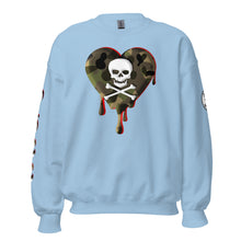 Load image into Gallery viewer, Camo Red SkullHeart Drips Unisex Sweatshirt
