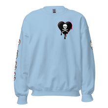 Load image into Gallery viewer, Black w/red Skullheart drips C Unisex Sweatshirt
