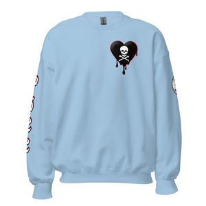 Black w/red Skullheart drips C Unisex Sweatshirt