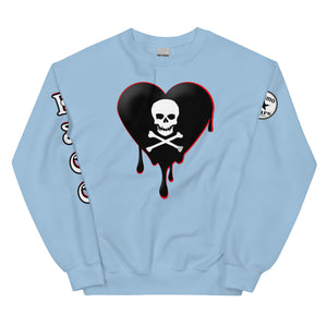 Black w/red Skull Heart Drips Unisex Sweatshirt