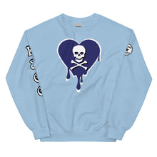 Load image into Gallery viewer, Skull Blue heart dripsUnisex Sweatshirt
