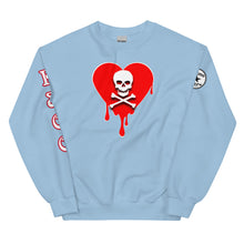 Load image into Gallery viewer, Skull Red heart drips Unisex Sweatshirt
