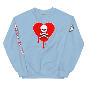 Skull Red heart drips Unisex Sweatshirt