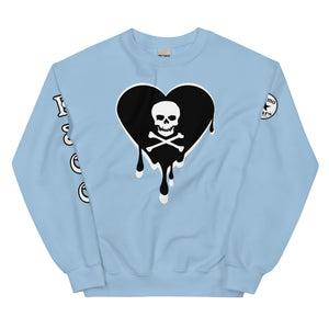 Skull Heart Drips BW Unisex Sweatshirt