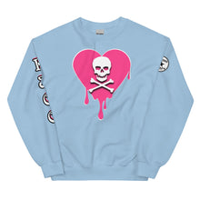 Load image into Gallery viewer, Skull Pink Heart Sweatshirtrt Drips Unisex
