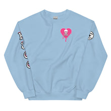 Load image into Gallery viewer, Skull Pink Heart Drips Unisex Sweatshirt
