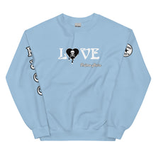 Load image into Gallery viewer, Love Skull Heart Drips BW Unisex Sweatshirt
