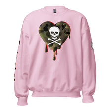 Load image into Gallery viewer, Camo Red SkullHeart Drips Unisex Sweatshirt
