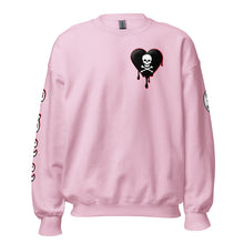 Load image into Gallery viewer, Black w/red Skullheart drips C Unisex Sweatshirt
