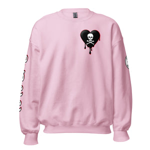 Black w/red Skullheart drips C Unisex Sweatshirt