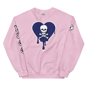 Skull Blue heart dripsUnisex Sweatshirt