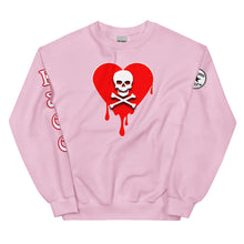 Load image into Gallery viewer, Skull Red heart drips Unisex Sweatshirt
