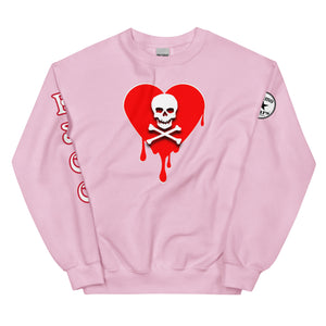 Skull Red heart drips Unisex Sweatshirt