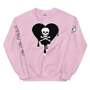 Skull Heart Drips BW Unisex Sweatshirt