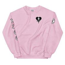 Load image into Gallery viewer, Skull Heart Drips BW C Unisex Sweatshirt

