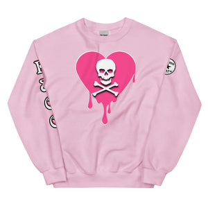 Skull Pink Heart Sweatshirtrt Drips Unisex