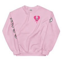Load image into Gallery viewer, Skull Pink Heart Drips Unisex Sweatshirt
